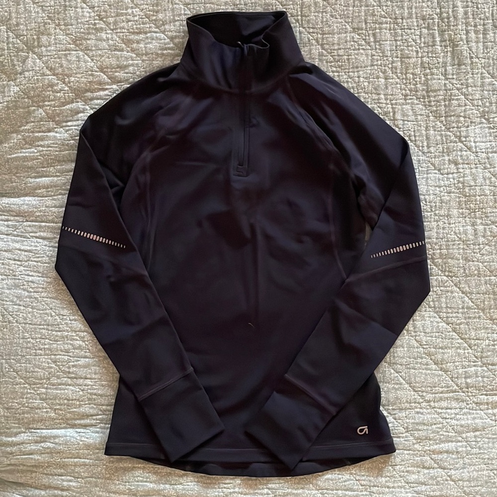 Gap Fit Navy 3/4 Zip Mockneck Running Pullover